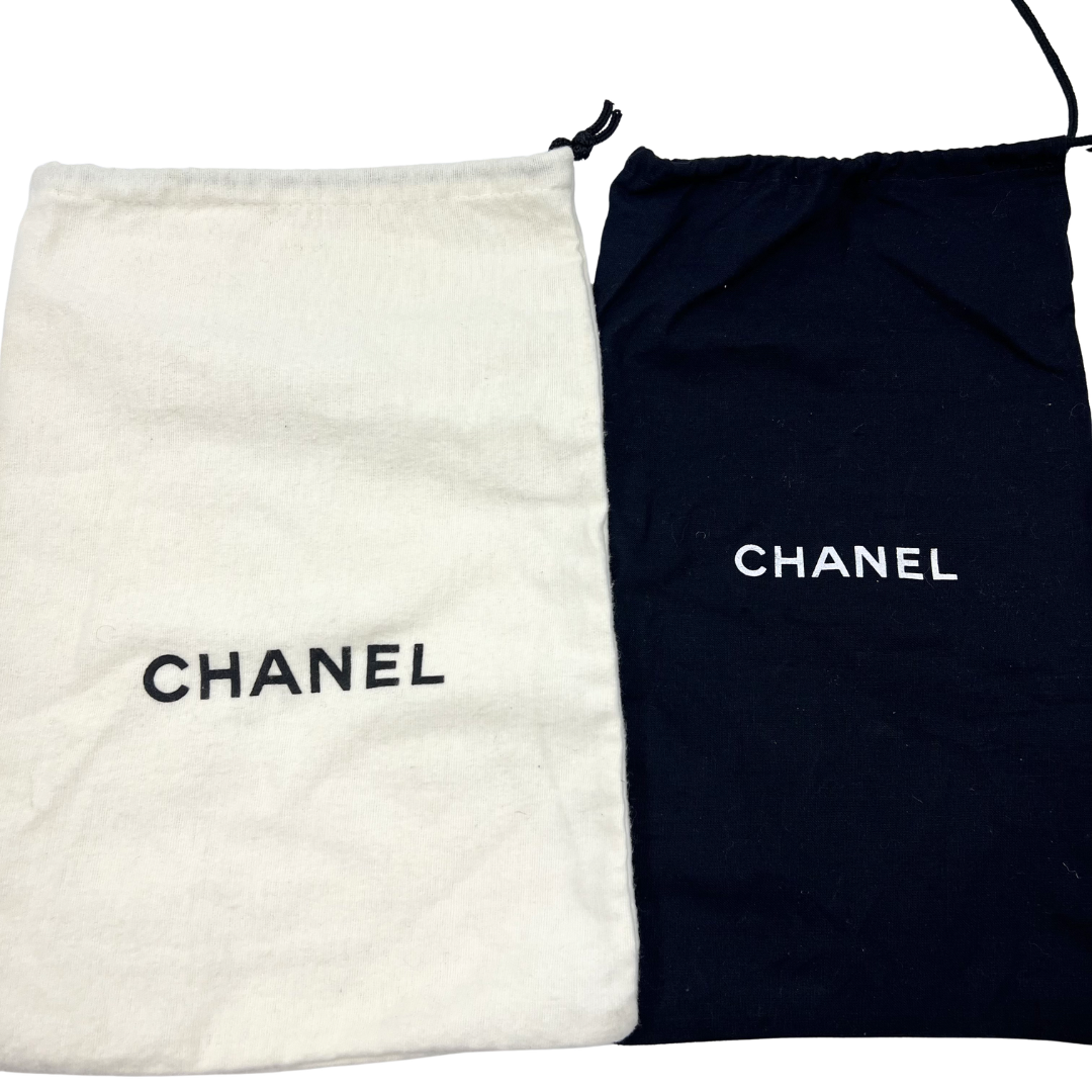 Chanel 8.5 Beige/Black canvas/silk Pumps