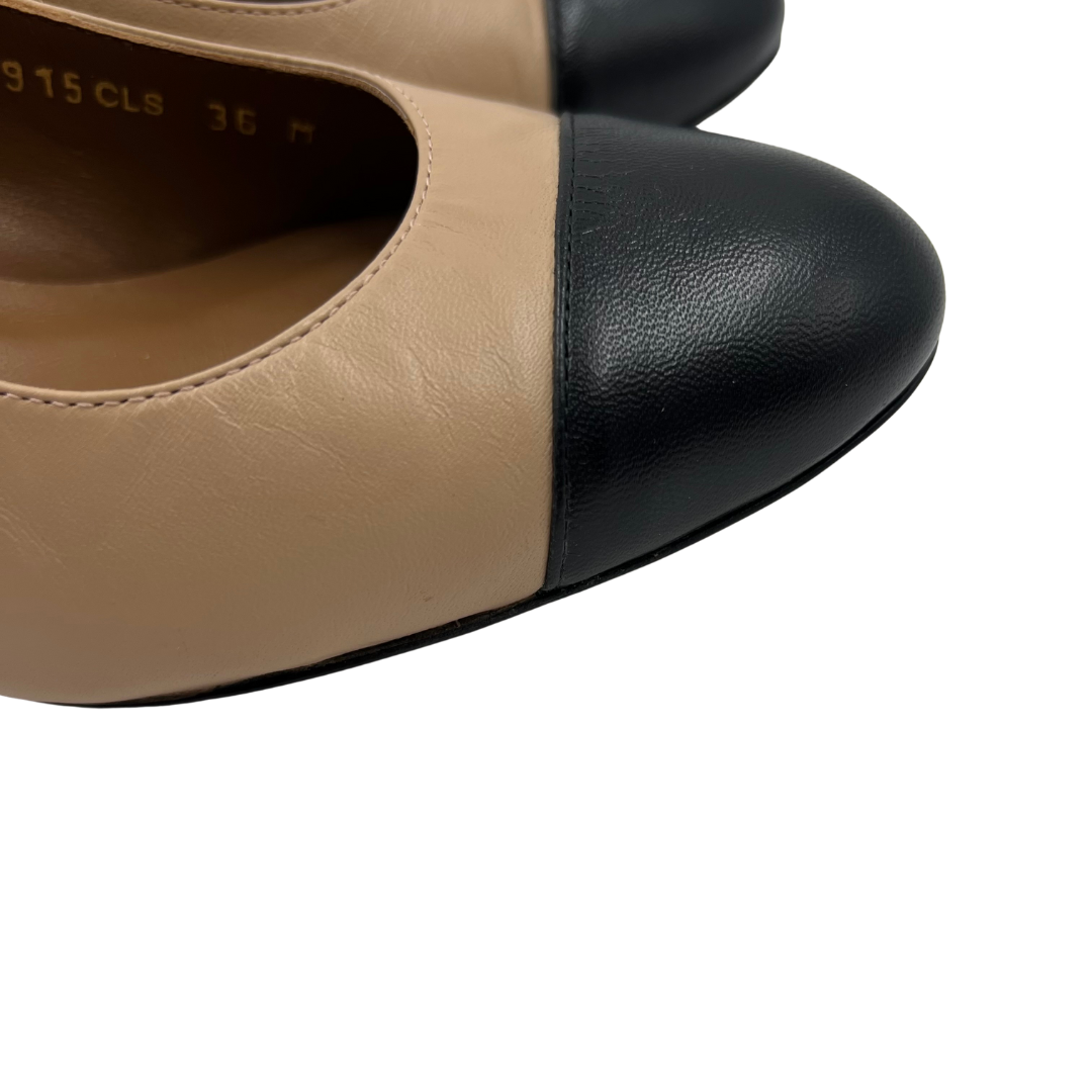 MARGAUX 6 36 Black/Natural Leather Heels