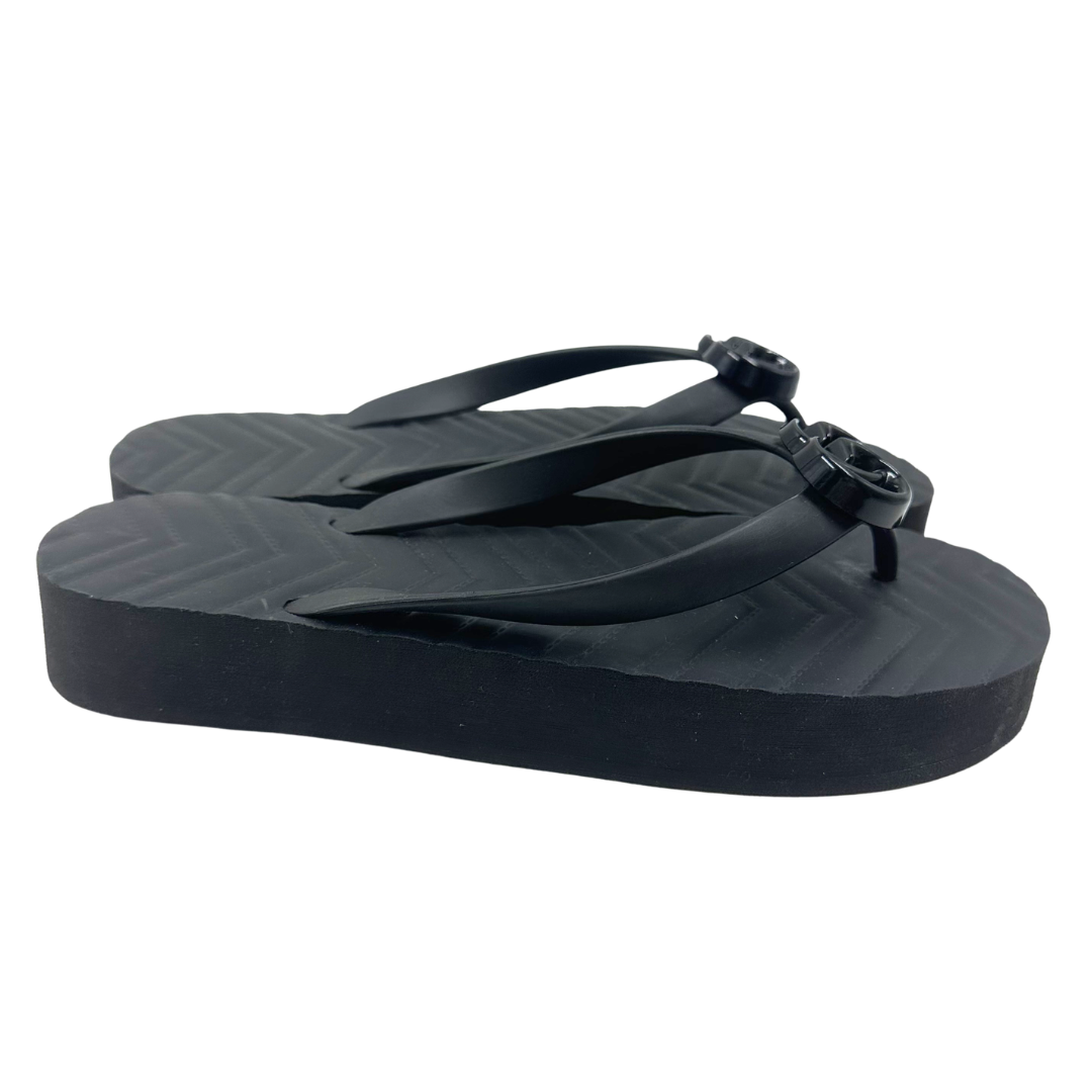 Gucci 39 Black Flip Flops