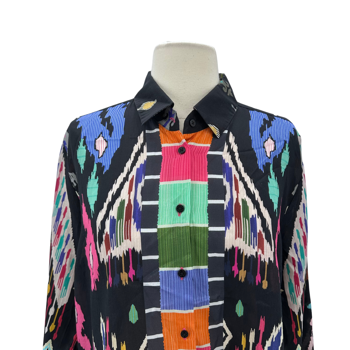 Vilagallo Black multi Button Down