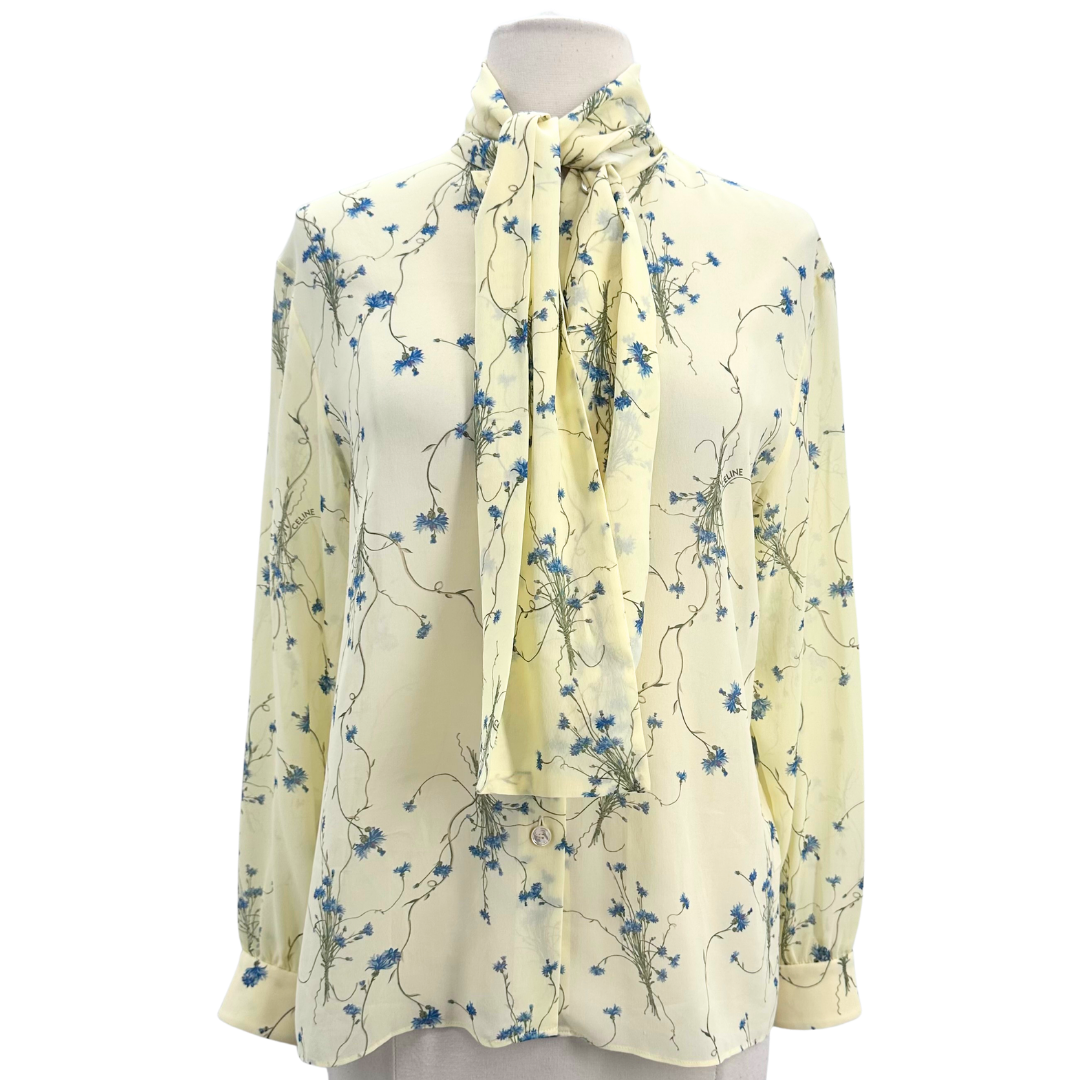 Celine Size 34 Light Yellow Blouse
