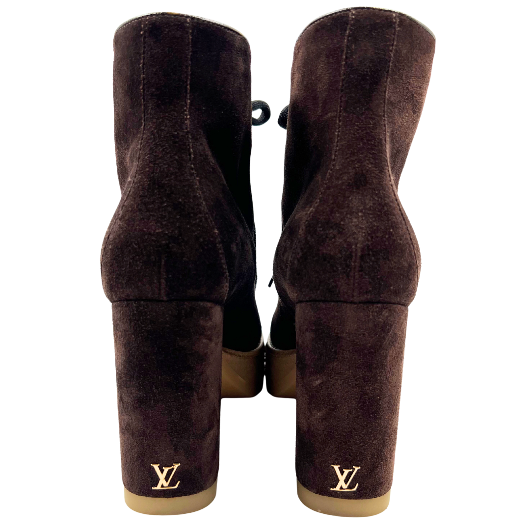 Louis Vuitton 7.5 37.5 Suede Booties