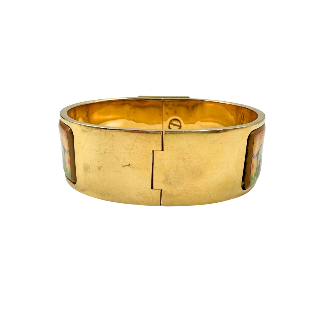 Hermes Clic Clac Vintage Printed Enamel PM Bracelet