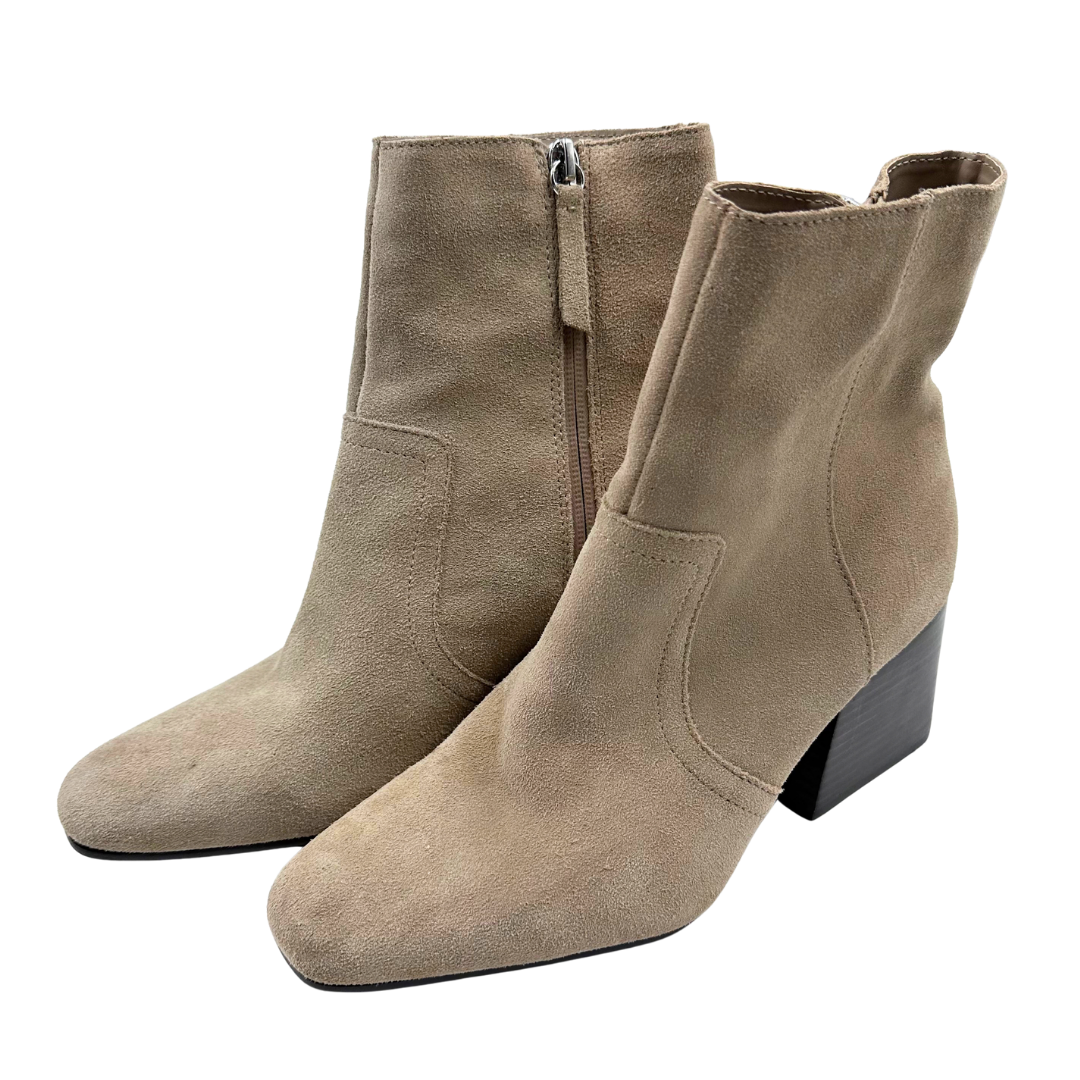Blondo 7.5 Stone Suede Booties