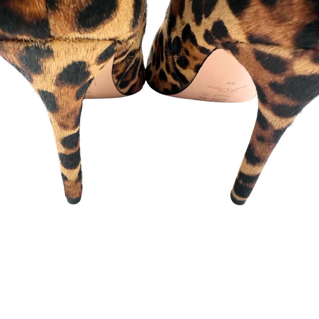 J Crew 10 Cheetah Calf Hair Booties
