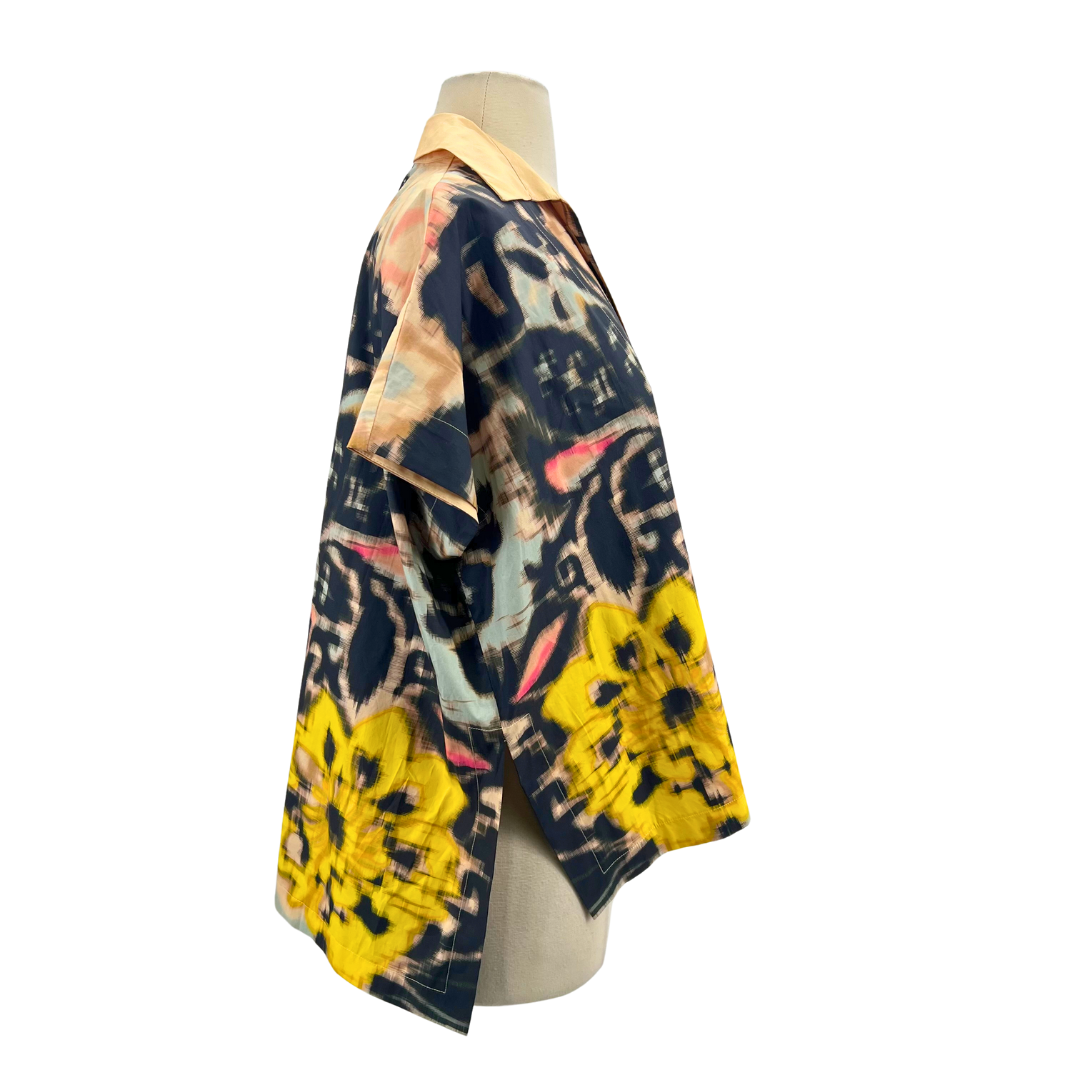 Psophia tan/multi Button up