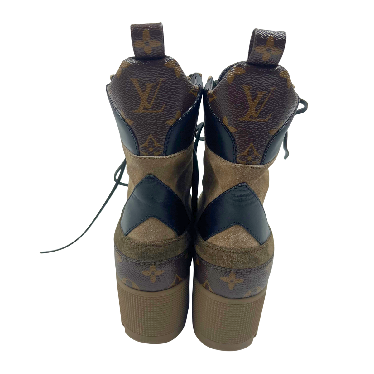 Louis Vuitton taupe/brown Suede Boots Combat boots