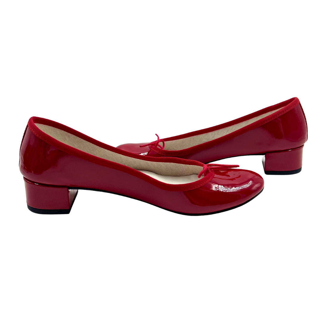 REPETTO 7.5 37.5 Red Patent Leather Flats