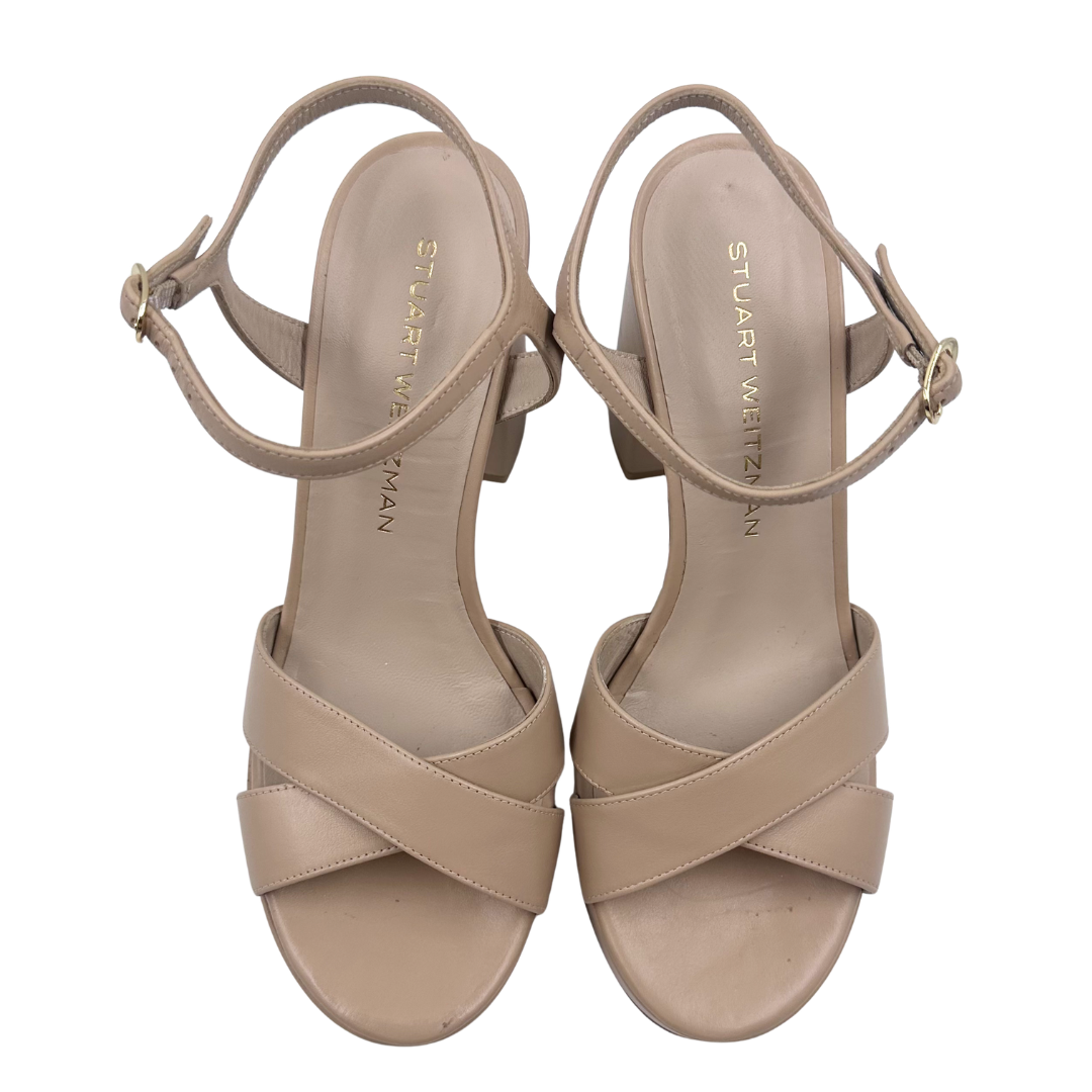 Stuart Weitzman 9 Tan Leather Heels