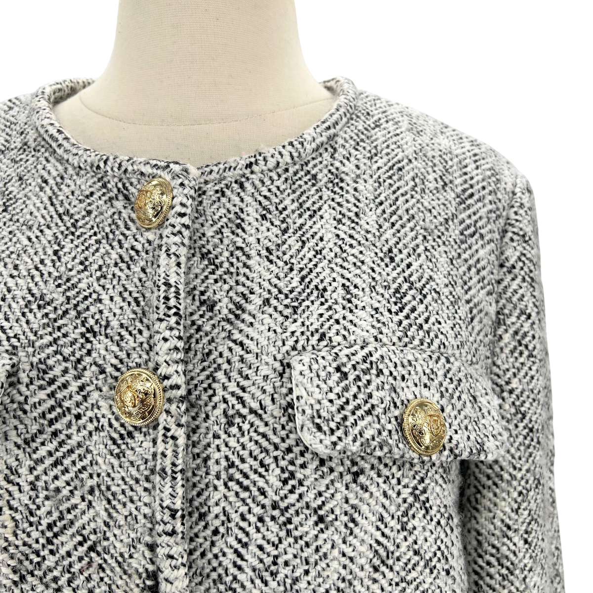 Derek Lam Black Tweed Blazer