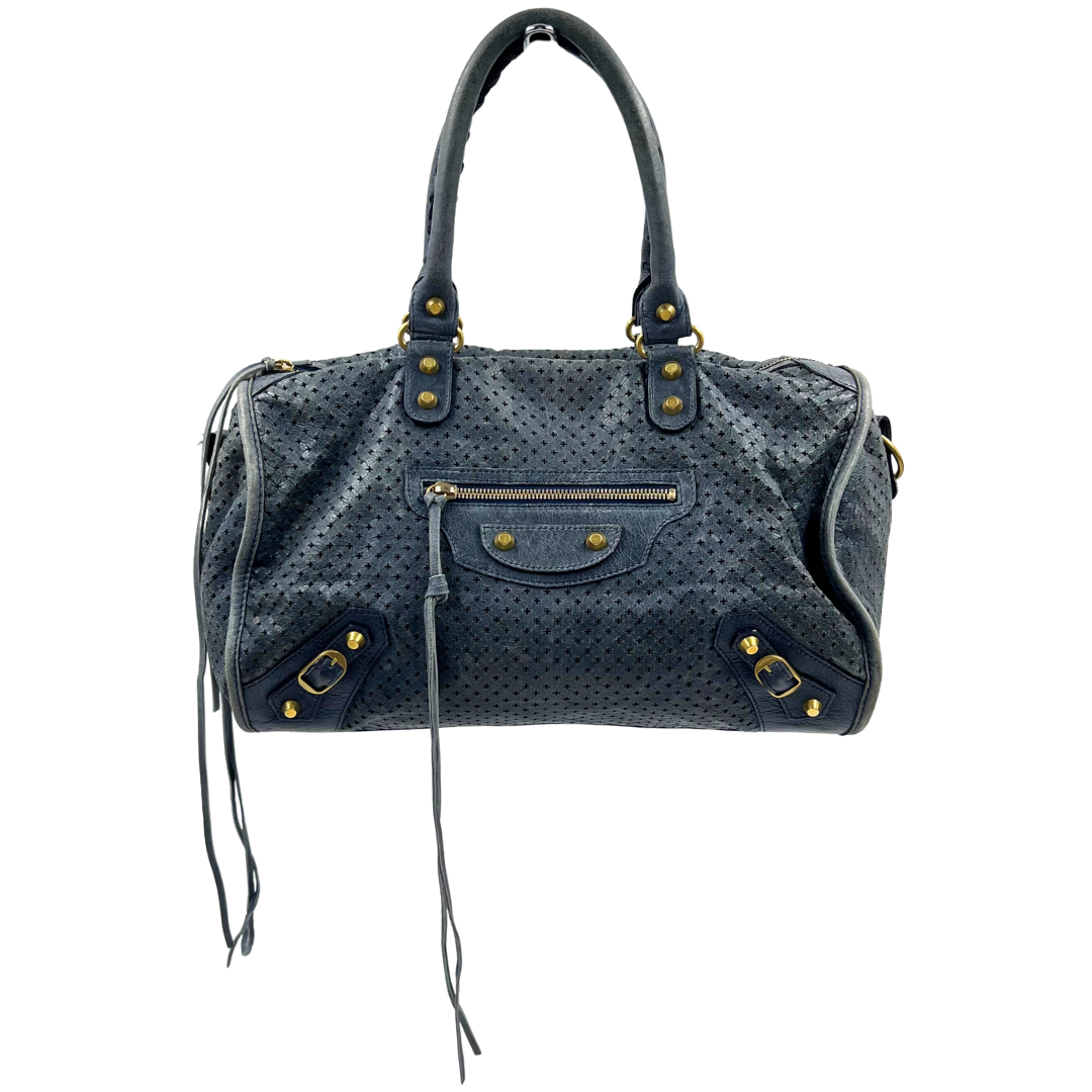 Balenciaga Agneau Classic Gold Hardware Perforated Dot City Atlantique