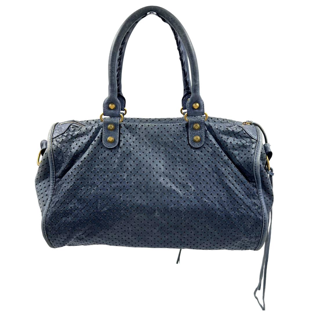Balenciaga Agneau Classic Gold Hardware Perforated Dot City Atlantique