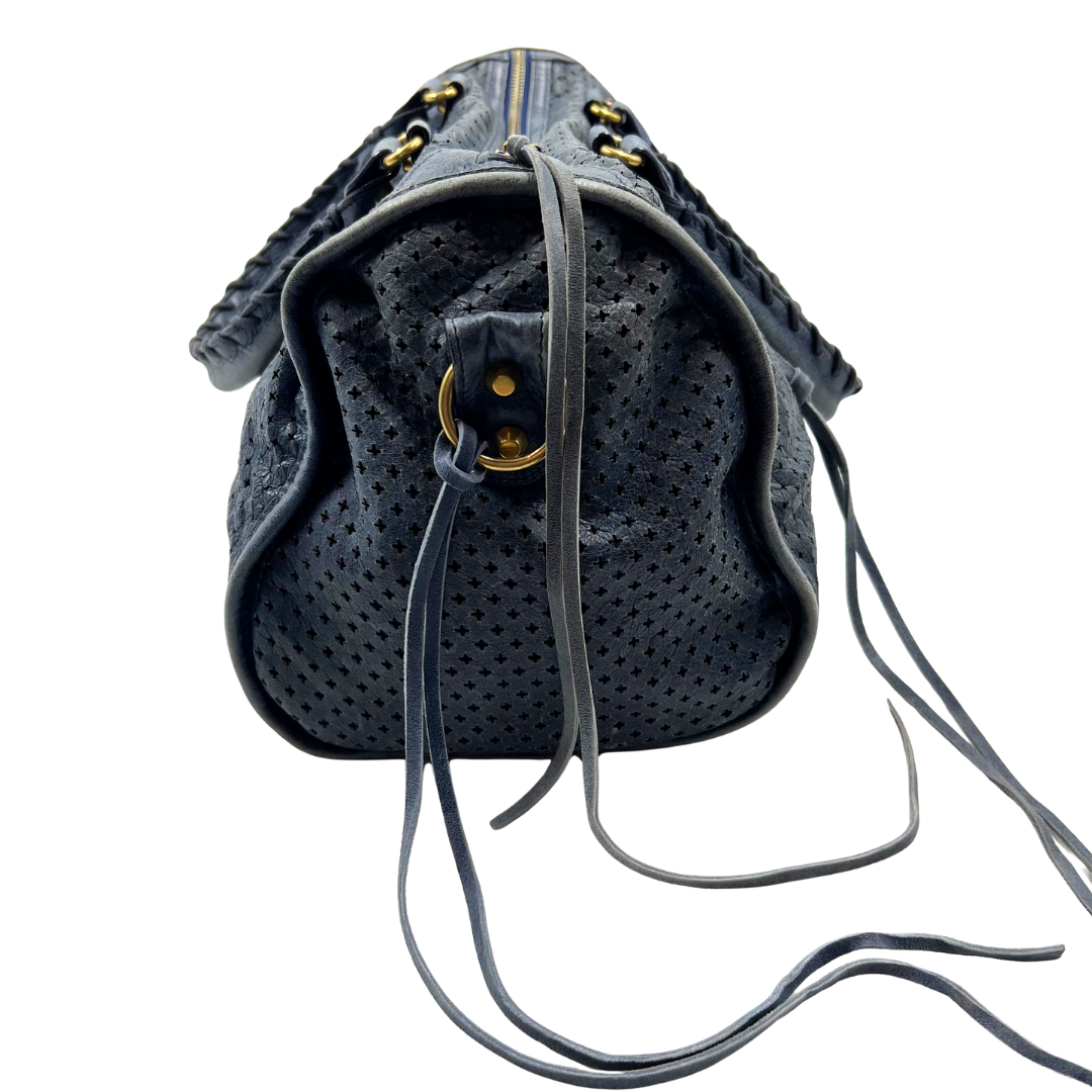 Balenciaga Agneau Classic Gold Hardware Perforated Dot City Atlantique