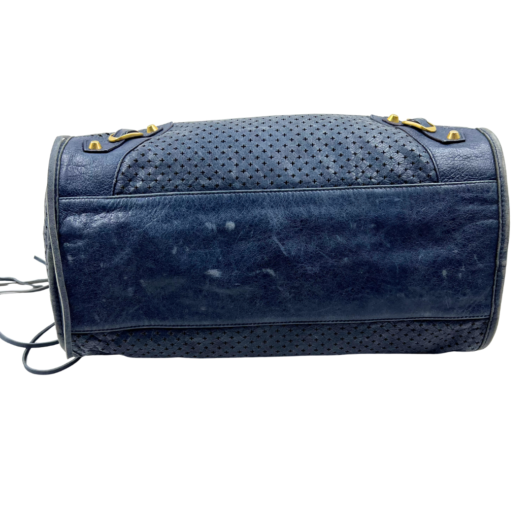 Balenciaga Agneau Classic Gold Hardware Perforated Dot City Atlantique