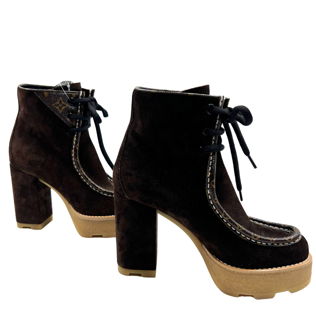 Louis Vuitton 7.5 37.5 Suede Booties