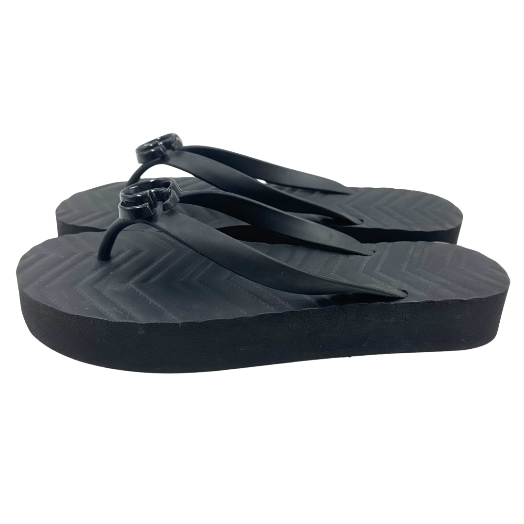 Gucci 39 Black Flip Flops