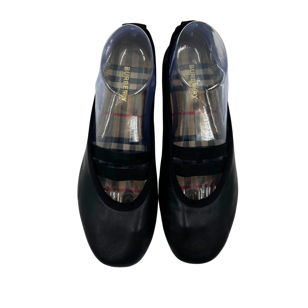 Burberry 8 39 Black Leather Ballet Flat