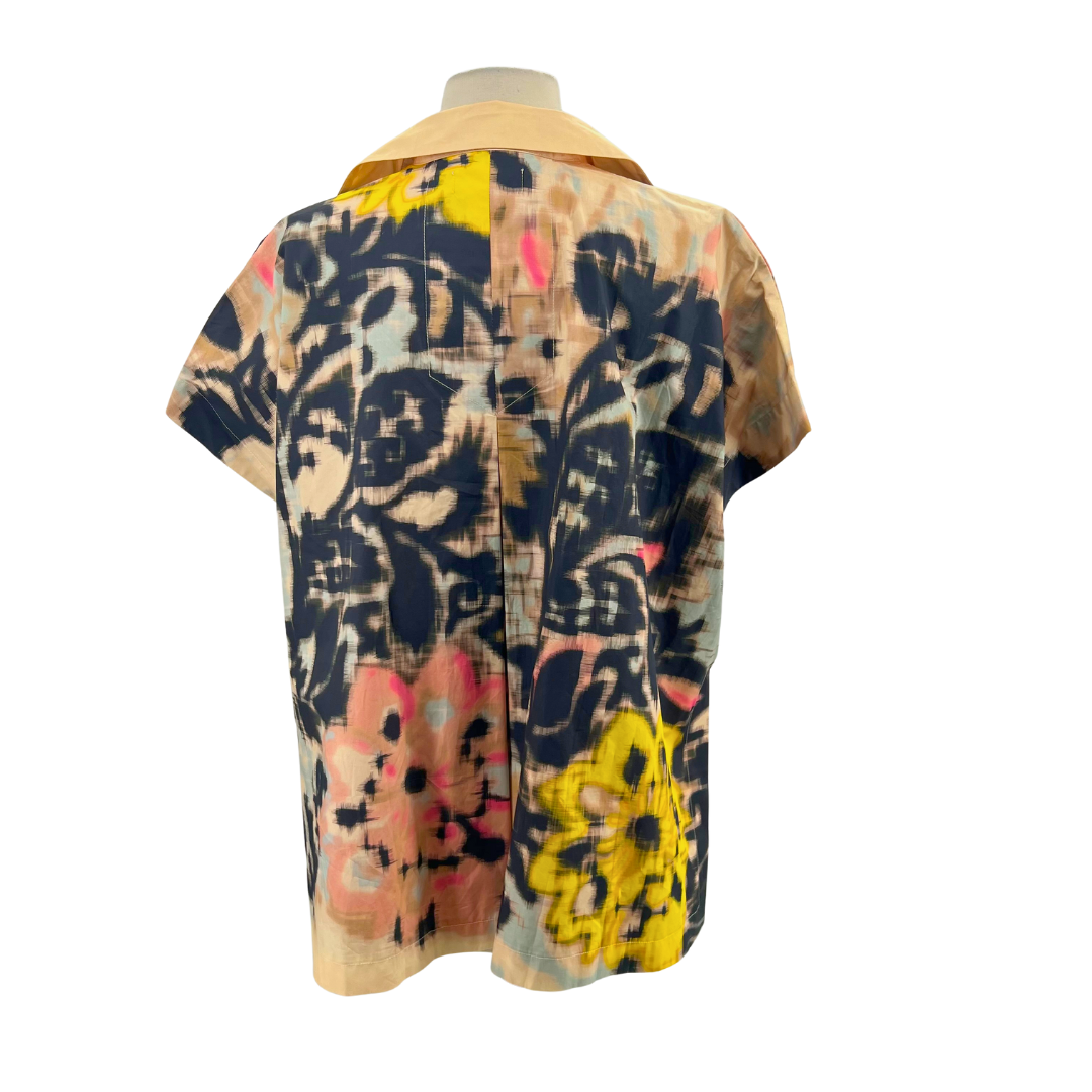 Psophia tan/multi Button up