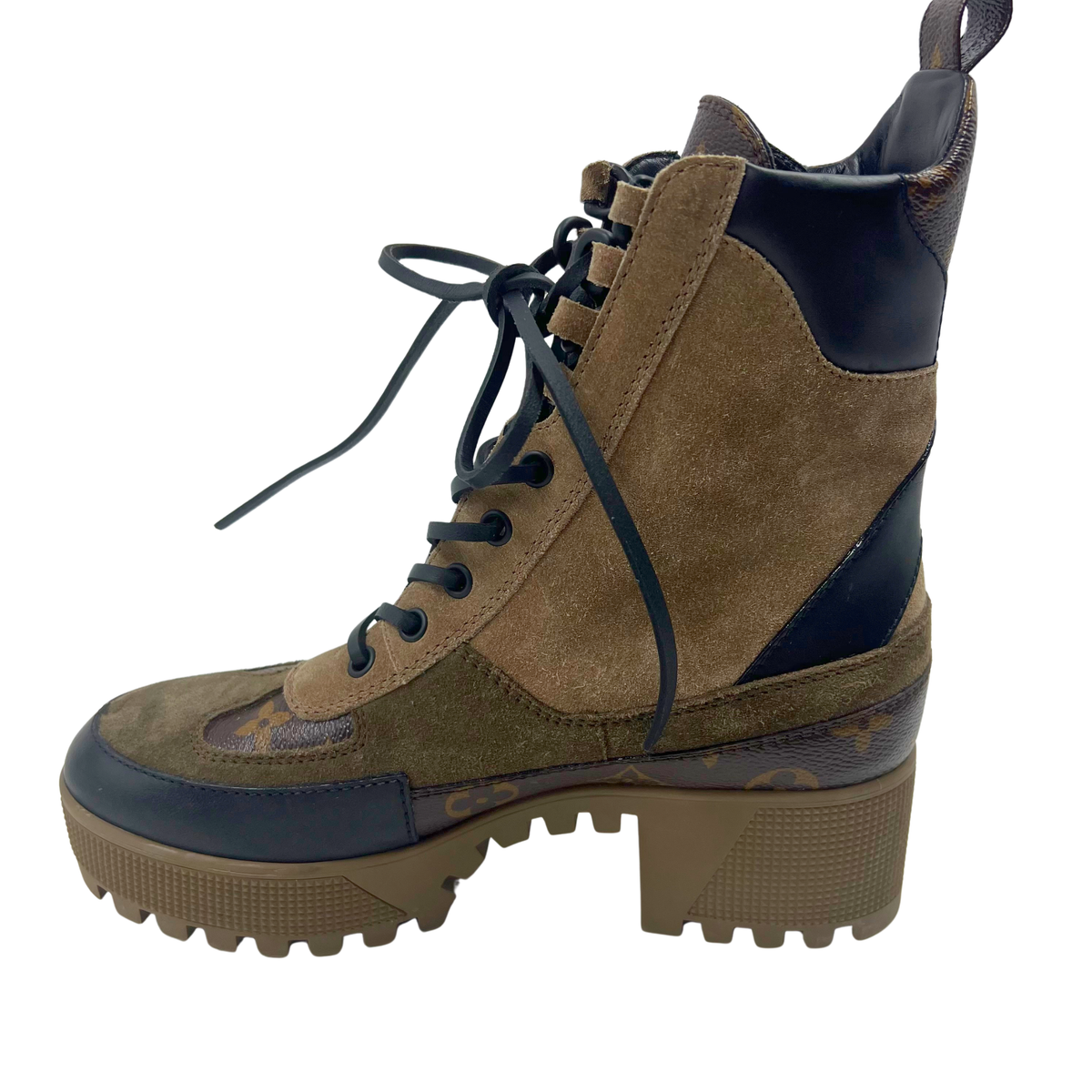 Louis Vuitton taupe/brown Suede Boots Combat boots