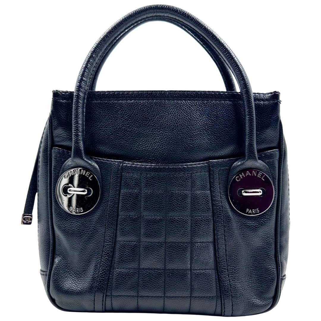 Chanel Square Quilt Button Handle Bag