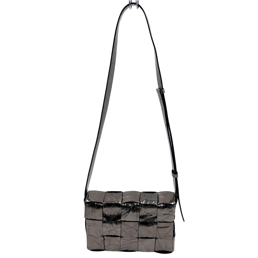 Bottega Veneta Intrecciato Patent Leather Cassette Crossbody