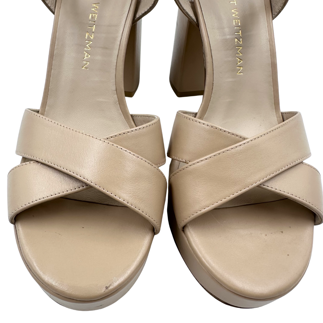 Stuart Weitzman 9 Tan Leather Heels