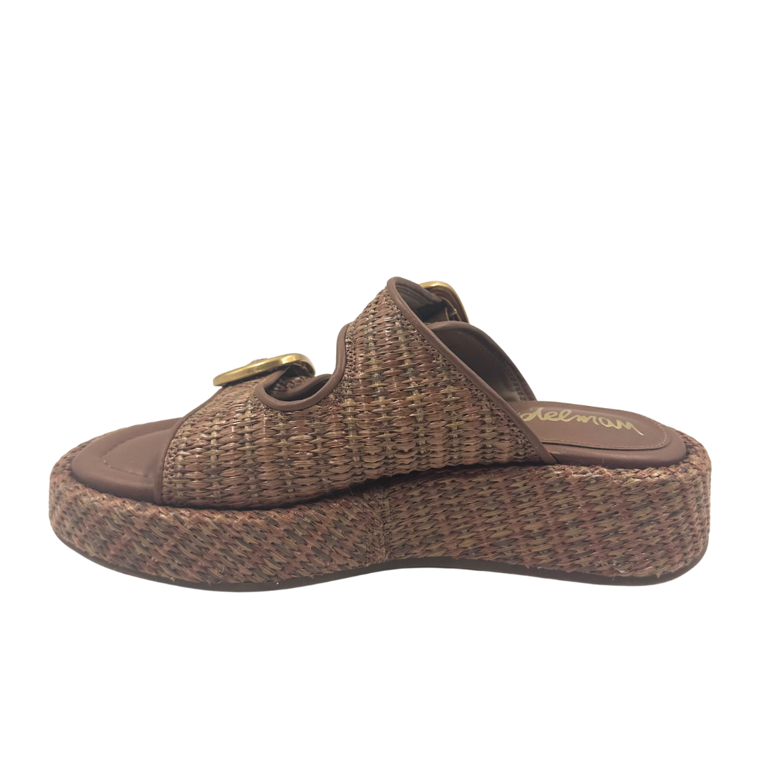 Sam Edelman 6 Tan/Brown Faux Leather Slides