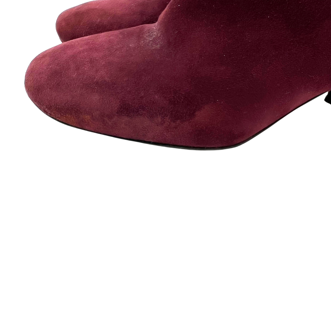 Prada 35.5 Burgundy Booties