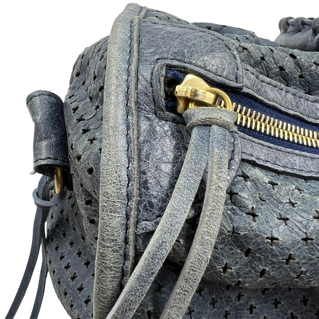 Balenciaga Agneau Classic Gold Hardware Perforated Dot City Atlantique