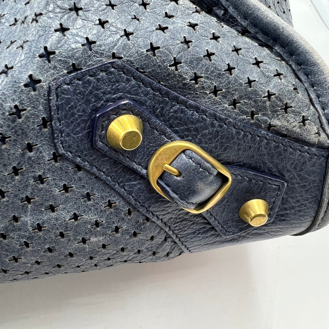 Balenciaga Agneau Classic Gold Hardware Perforated Dot City Atlantique