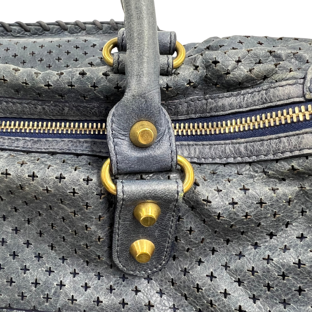 Balenciaga Agneau Classic Gold Hardware Perforated Dot City Atlantique