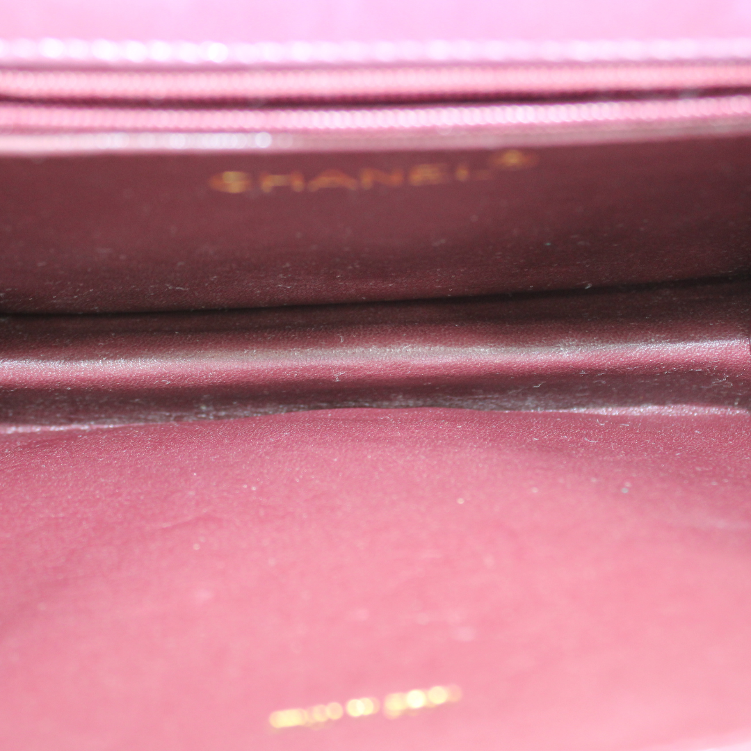 Chanel Burgundy Lizard Clutch Handbag