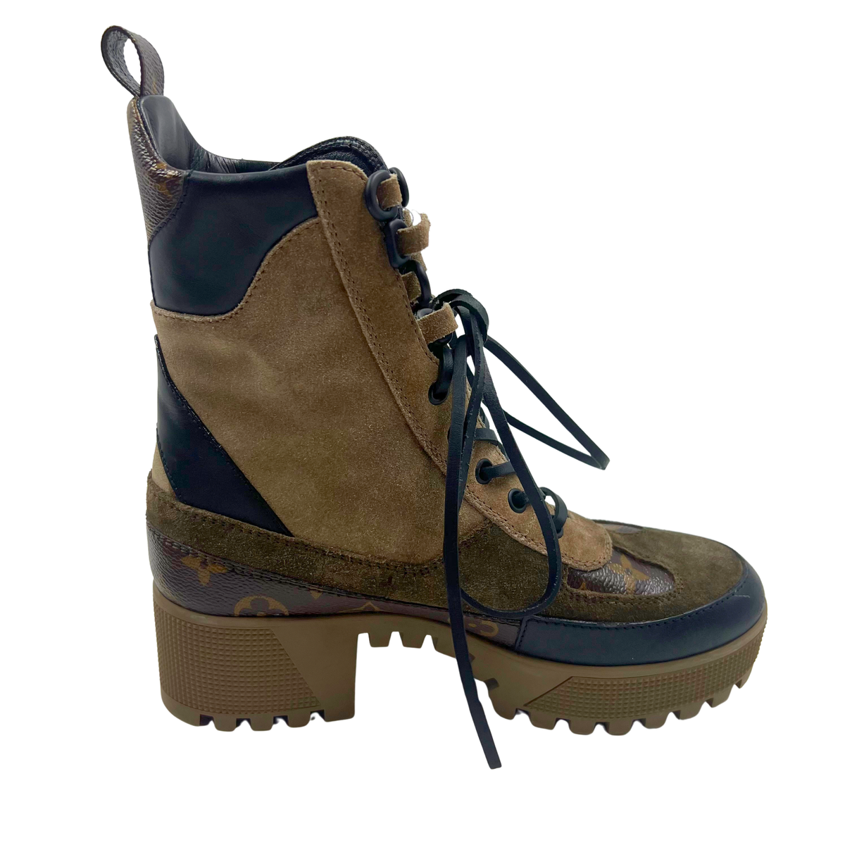 Louis Vuitton taupe/brown Suede Boots Combat boots