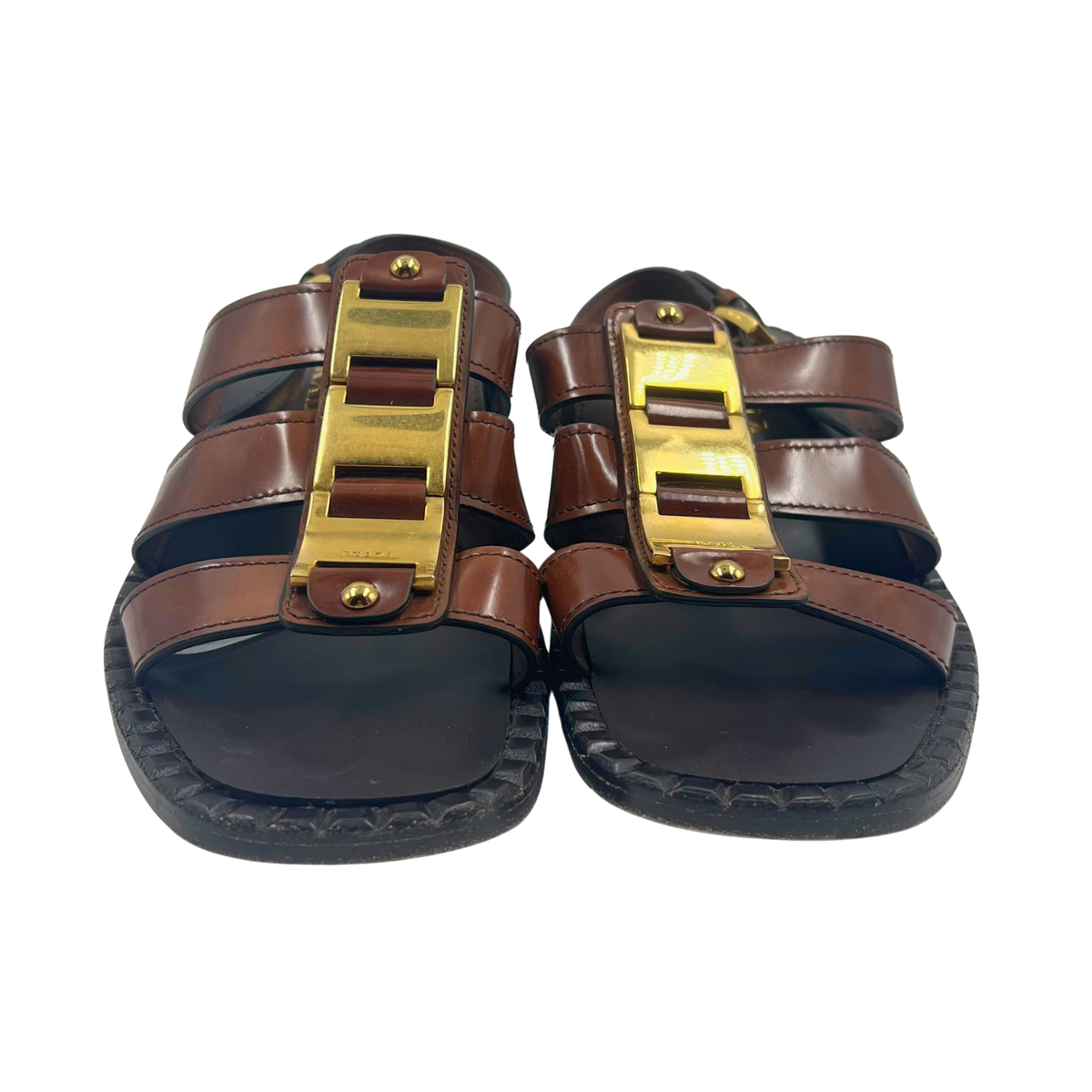 Prada 40.5 Brown/Black Sandals