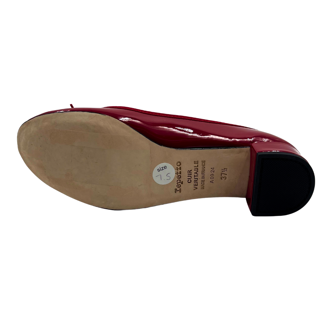 REPETTO 7.5 37.5 Red Patent Leather Flats