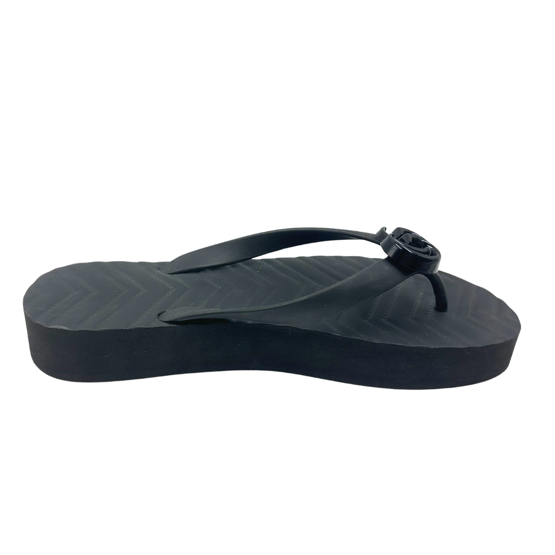 Gucci 39 Black Flip Flops