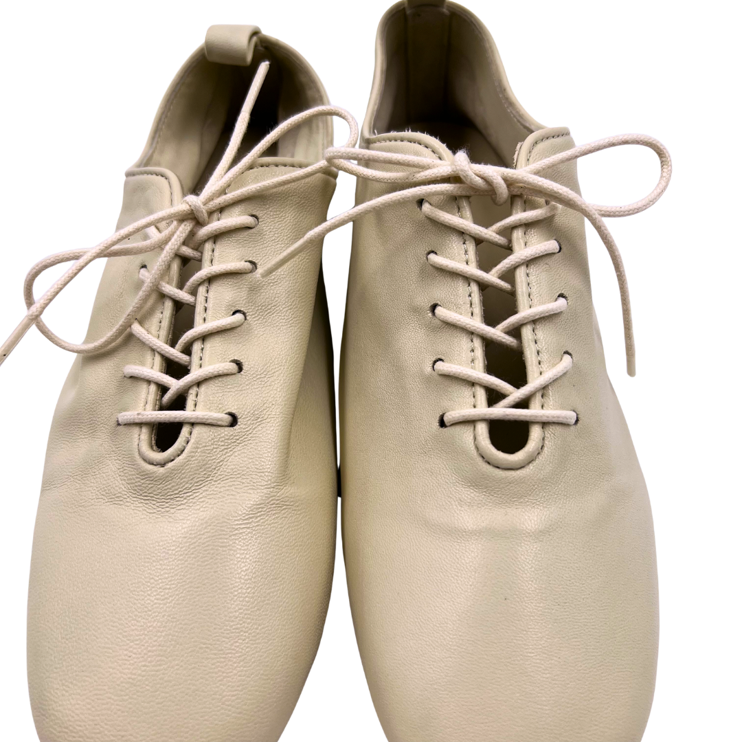 Soeur 6 37 Ivory Leather Flats