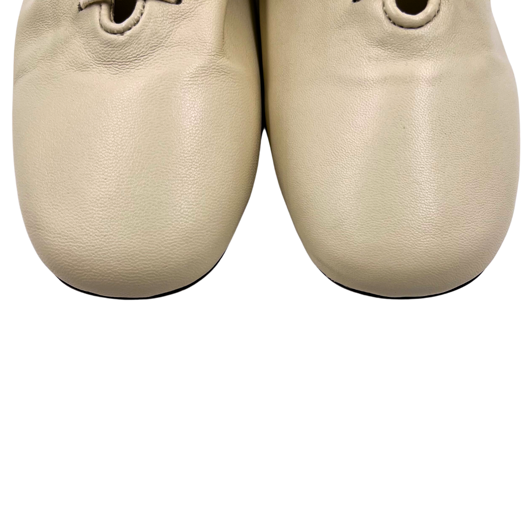 Soeur 6 37 Ivory Leather Flats
