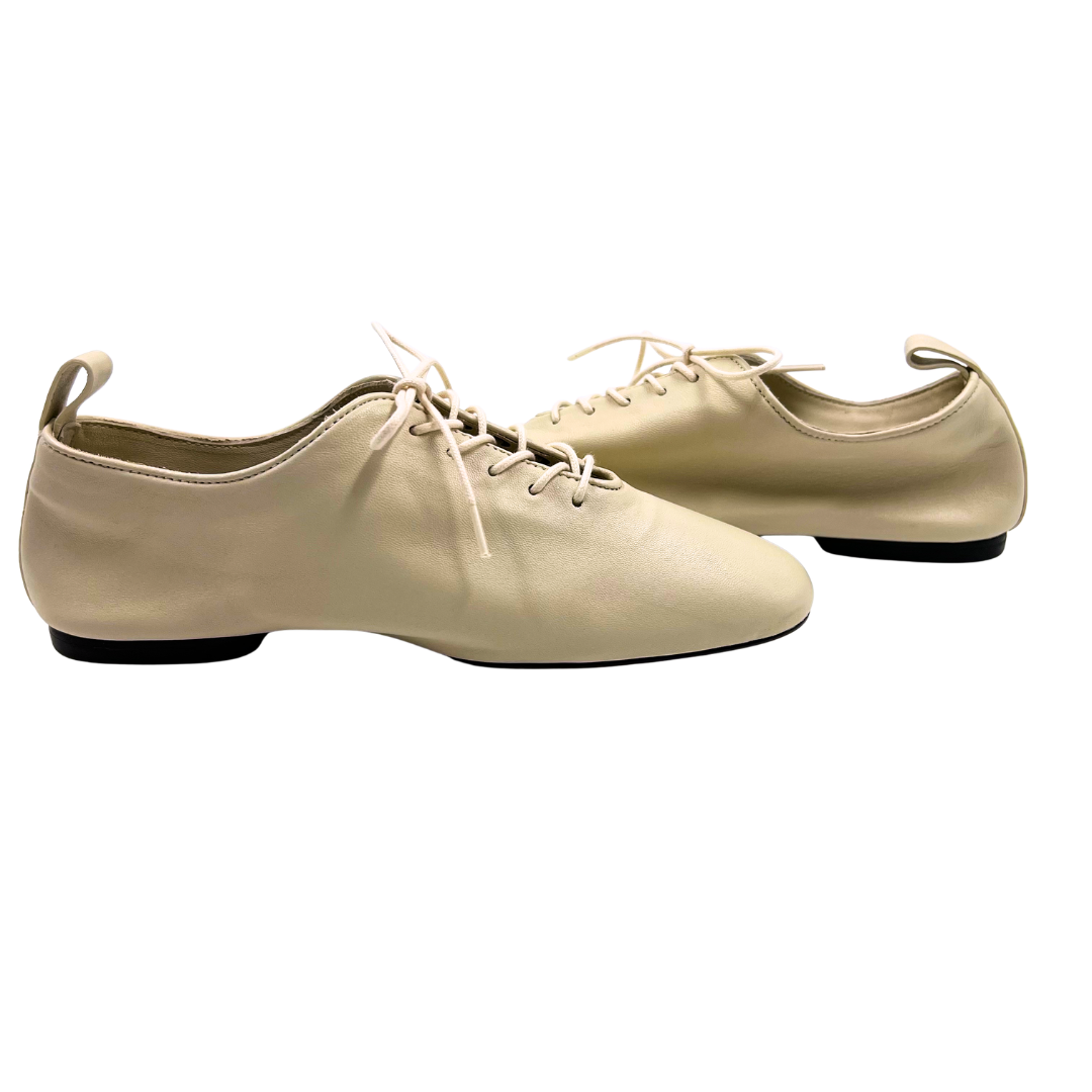Soeur 6 37 Ivory Leather Flats