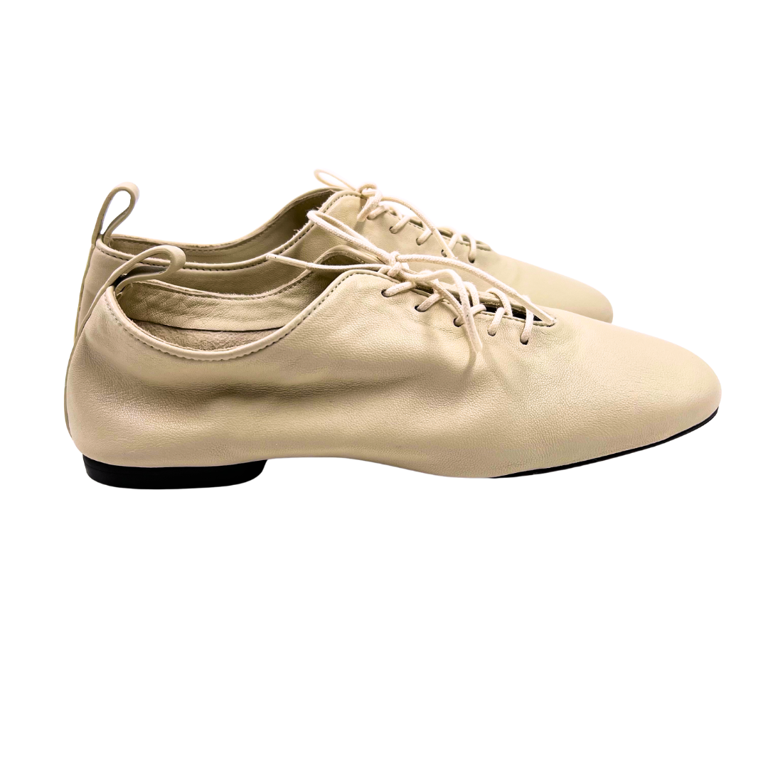 Soeur 6 37 Ivory Leather Flats