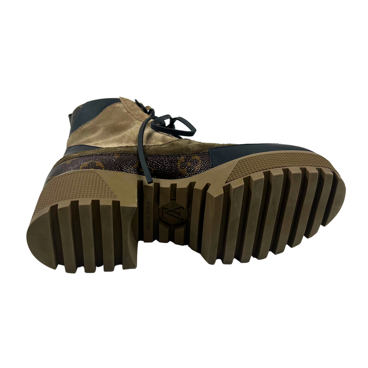 Louis Vuitton taupe/brown Suede Boots Combat boots