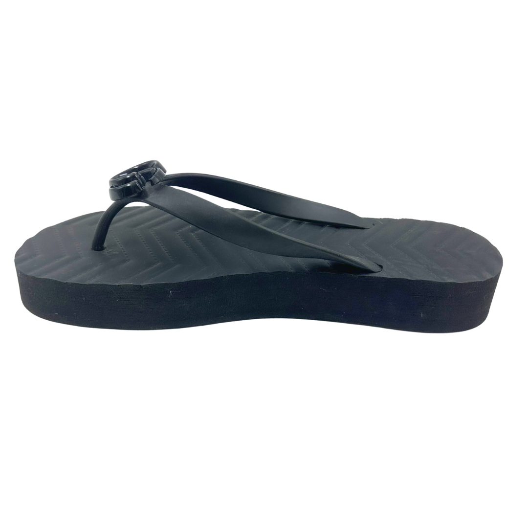 Gucci 39 Black Flip Flops