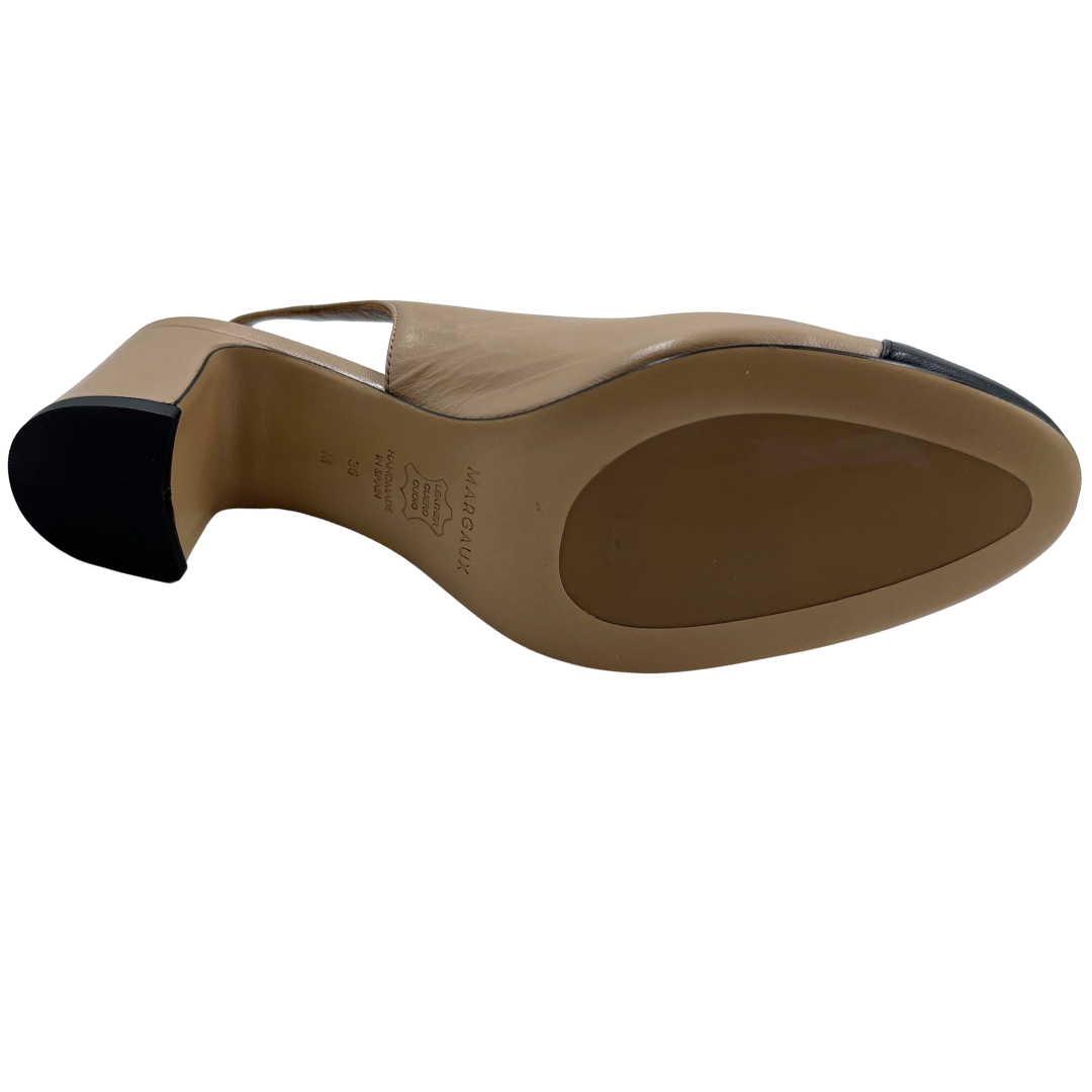 MARGAUX 6 36 Black/Natural Leather Heels