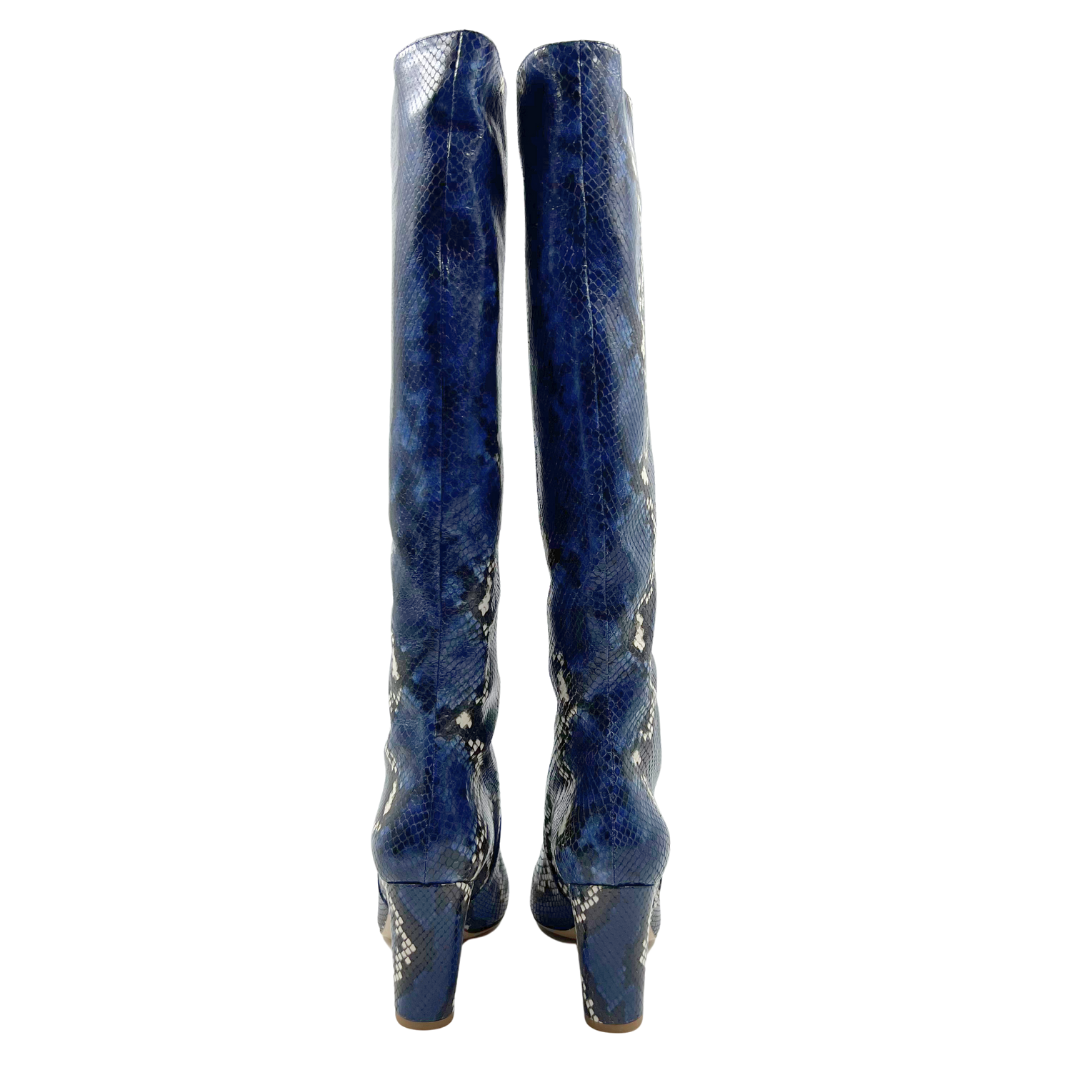 Mavette 10 40 Blue/White Python Skin Boots
