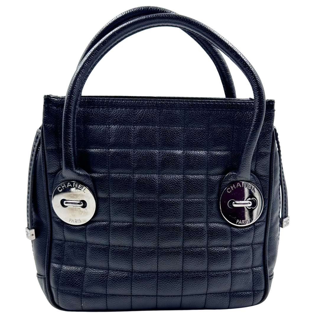 Chanel Square Quilt Button Handle Bag