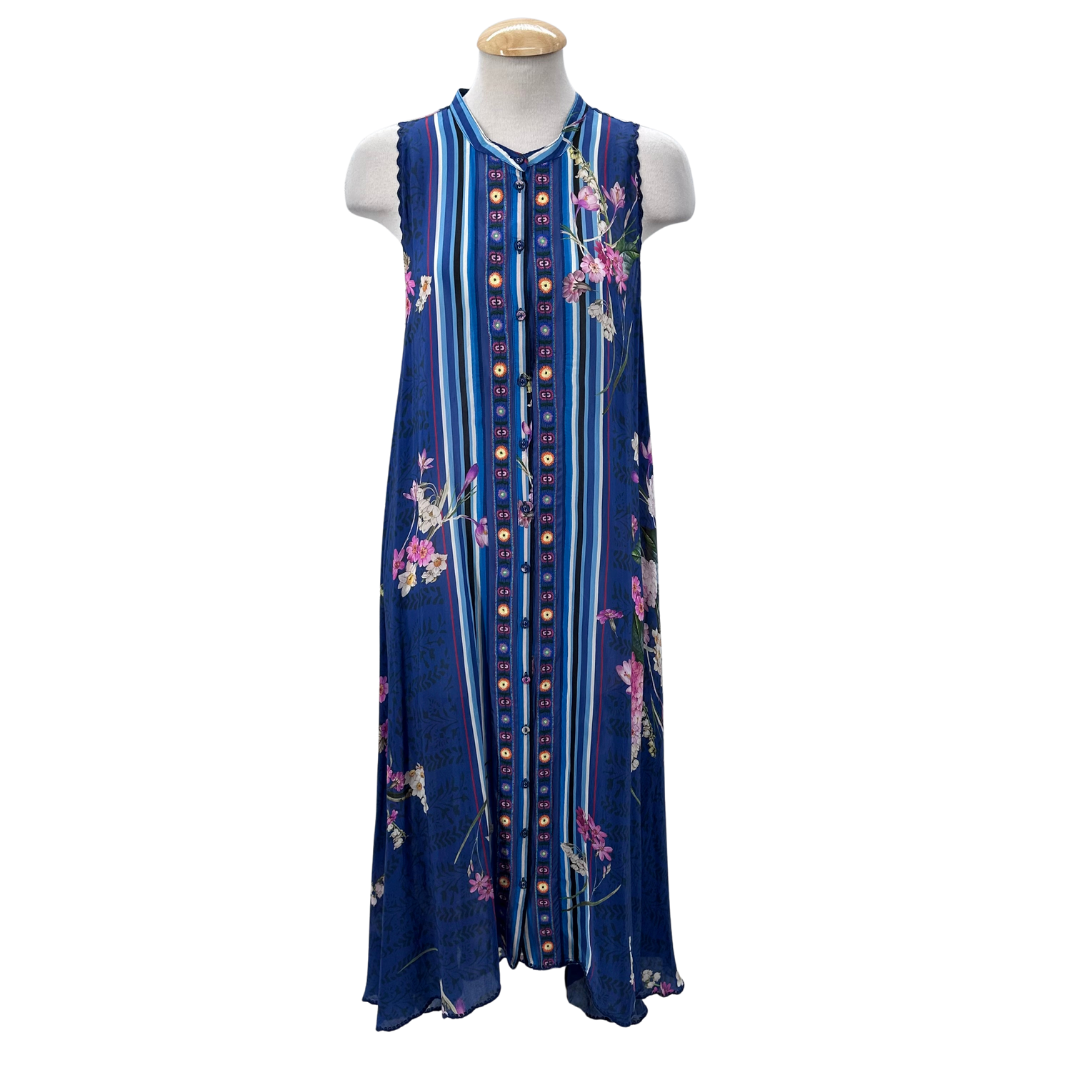 johnny was silk dress Johnny Was Size M Blue/Multi Dress – Chic Consignment LLC