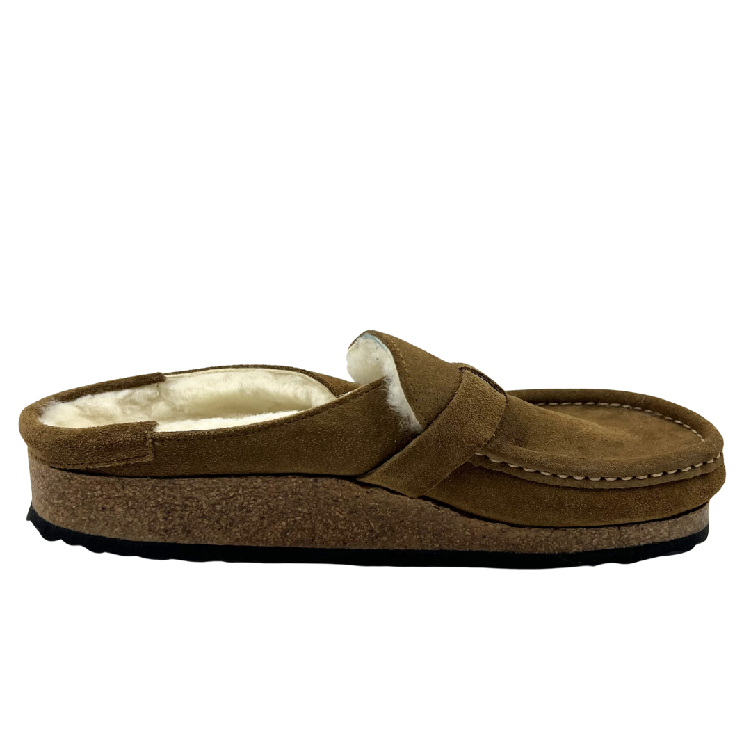 Birkenstock 9 40 Tan Suede Slides
