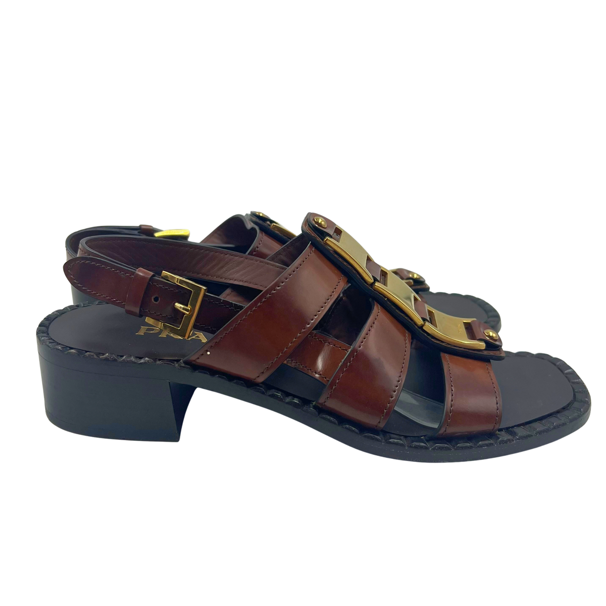 Prada 40.5 Brown/Black Sandals