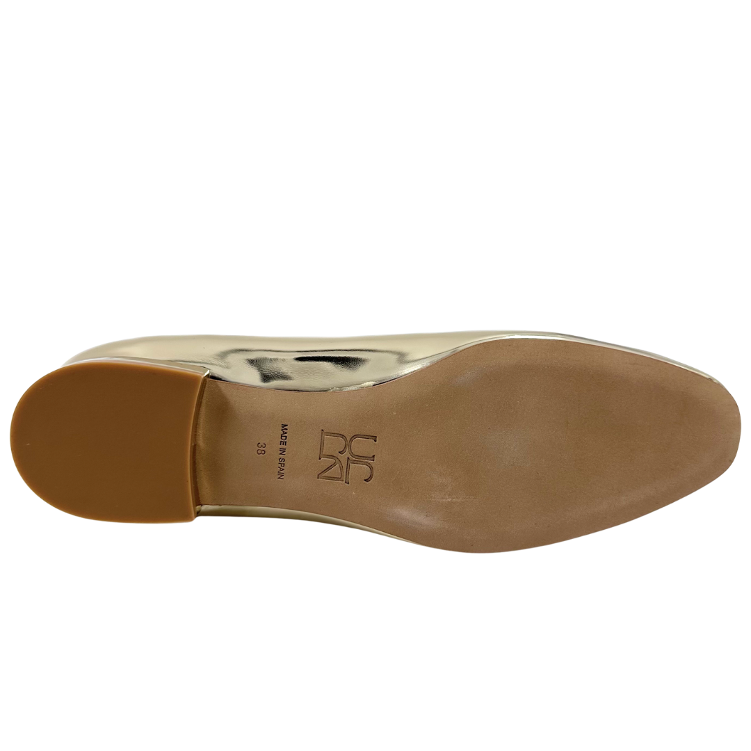 Ulla Johnson 38 Gold Elise Ruffle Ballet Flats
