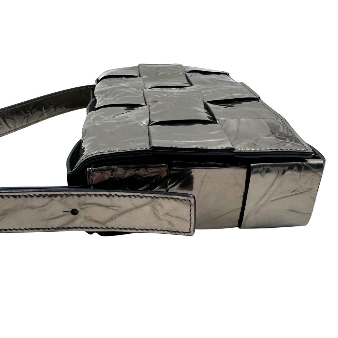 Bottega Veneta Intrecciato Patent Leather Cassette Crossbody